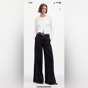 Madewell Charcoal Wide Sweep Denim